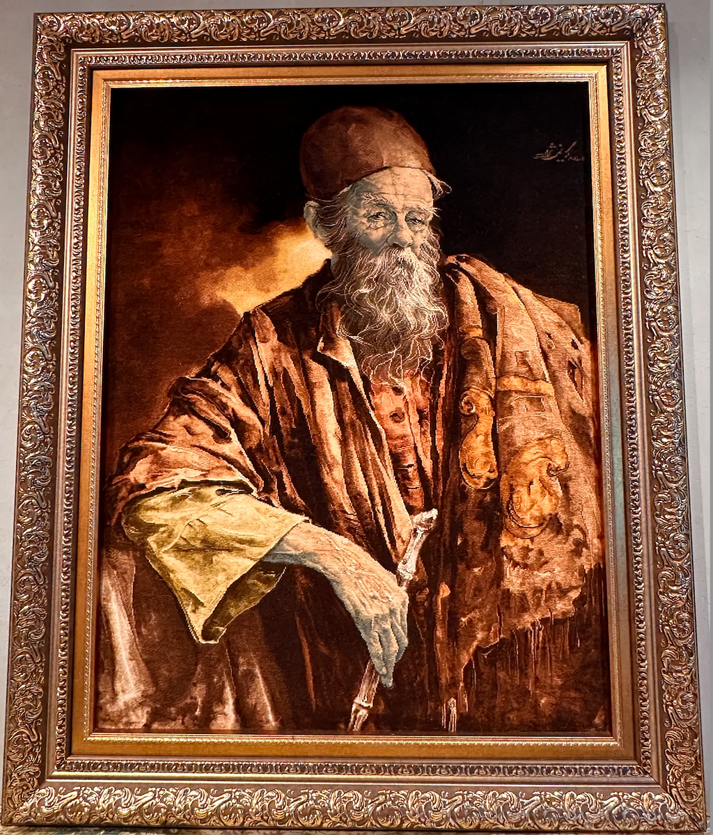 新着】ペルシャ絵画絨毯 [絨毯]90×68cm [額込]109×89cm 手織り(PPC