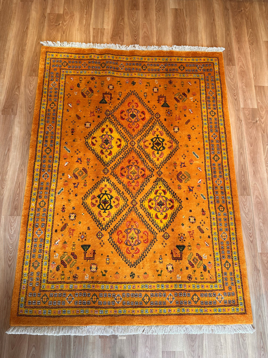 ギャッベ リビングサイズ 231×170cm 手織り 黄(GL-6148) – ギャッベ