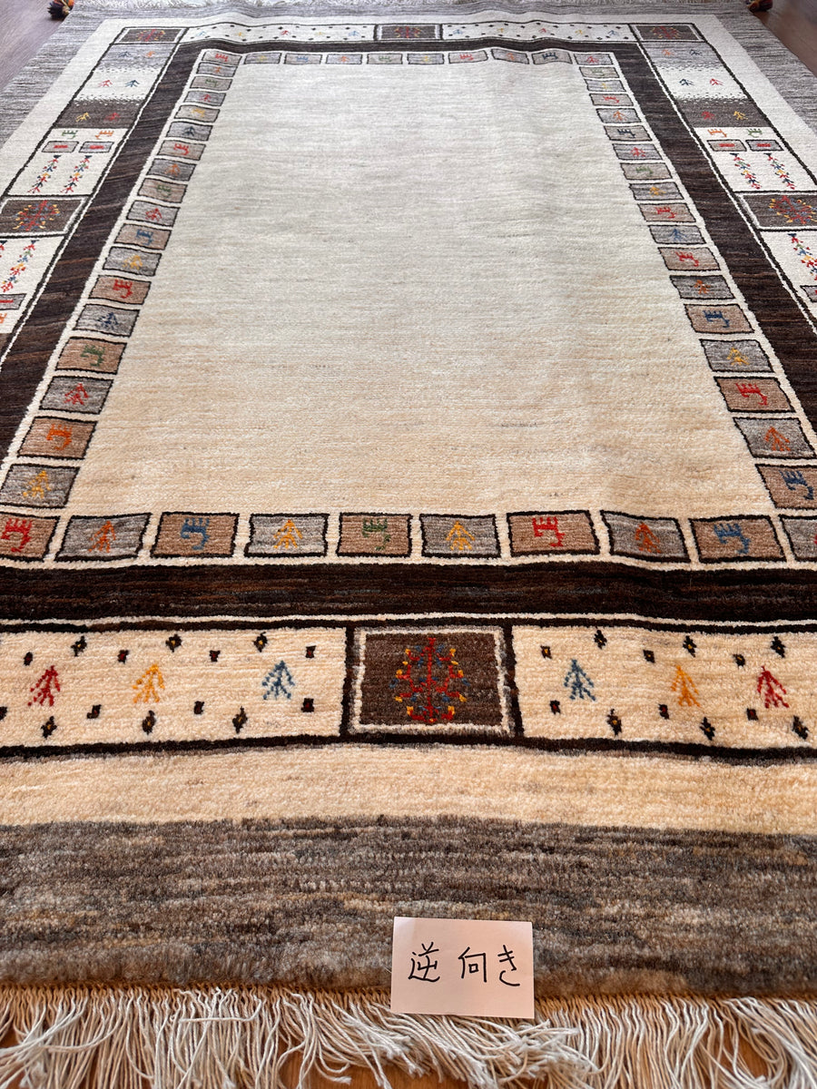 ギャッベ リビングサイズ 210×162cm 手織り 白(GL-6151) – ギャッベ