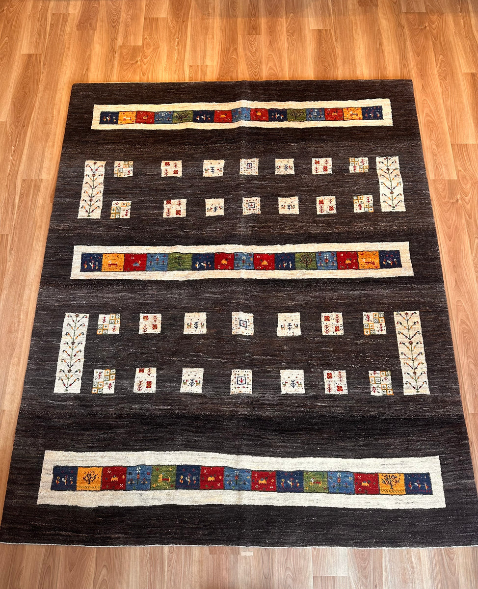 ギャッベ リビングサイズ 250×206cm 手織り 茶(GL-6156) – ギャッベ