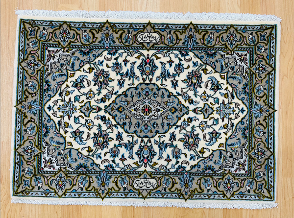 【最終価格】トライバルラグ トライバルラグ 70×99cm 手織り グレー ベージュ【返品保証】 (TR-0094