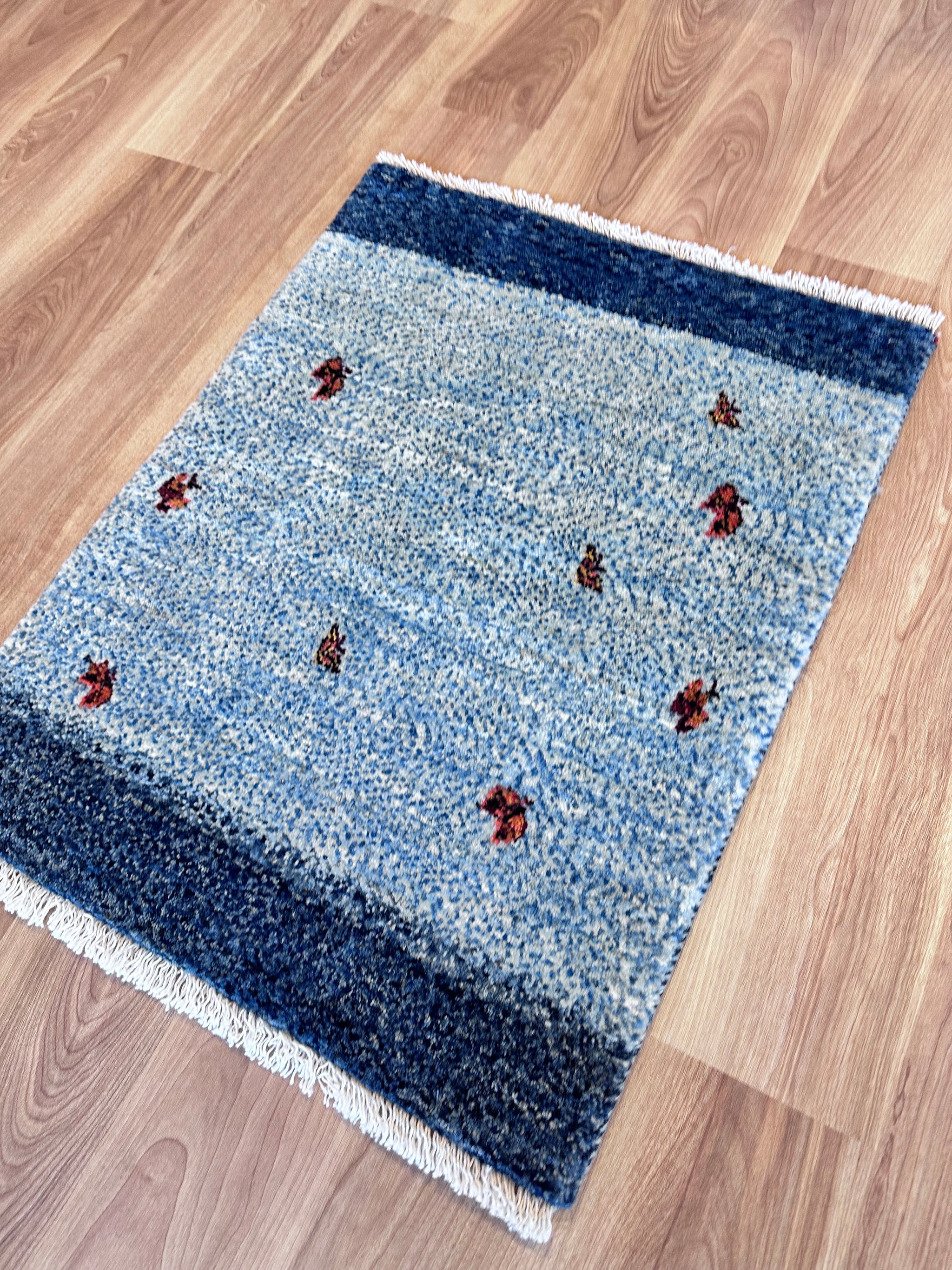 ギャべ　玄関マット ギャッベ 玄関マット サイズ 99×65cm 生命の樹 鹿 ブラウン (GD
