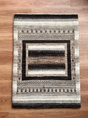 ギャッベ  玄関マット サイズ 97×68cm 生命の樹 茶(GD-5212)