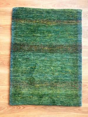 ギャッベ  玄関マット サイズ 93×67cm 生命の樹   緑 (GD-5192)