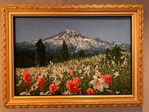 【新着】ペルシャ絵画絨毯 [絨毯53×76cm [額込]63×87cm 手織り(PPC-0087)