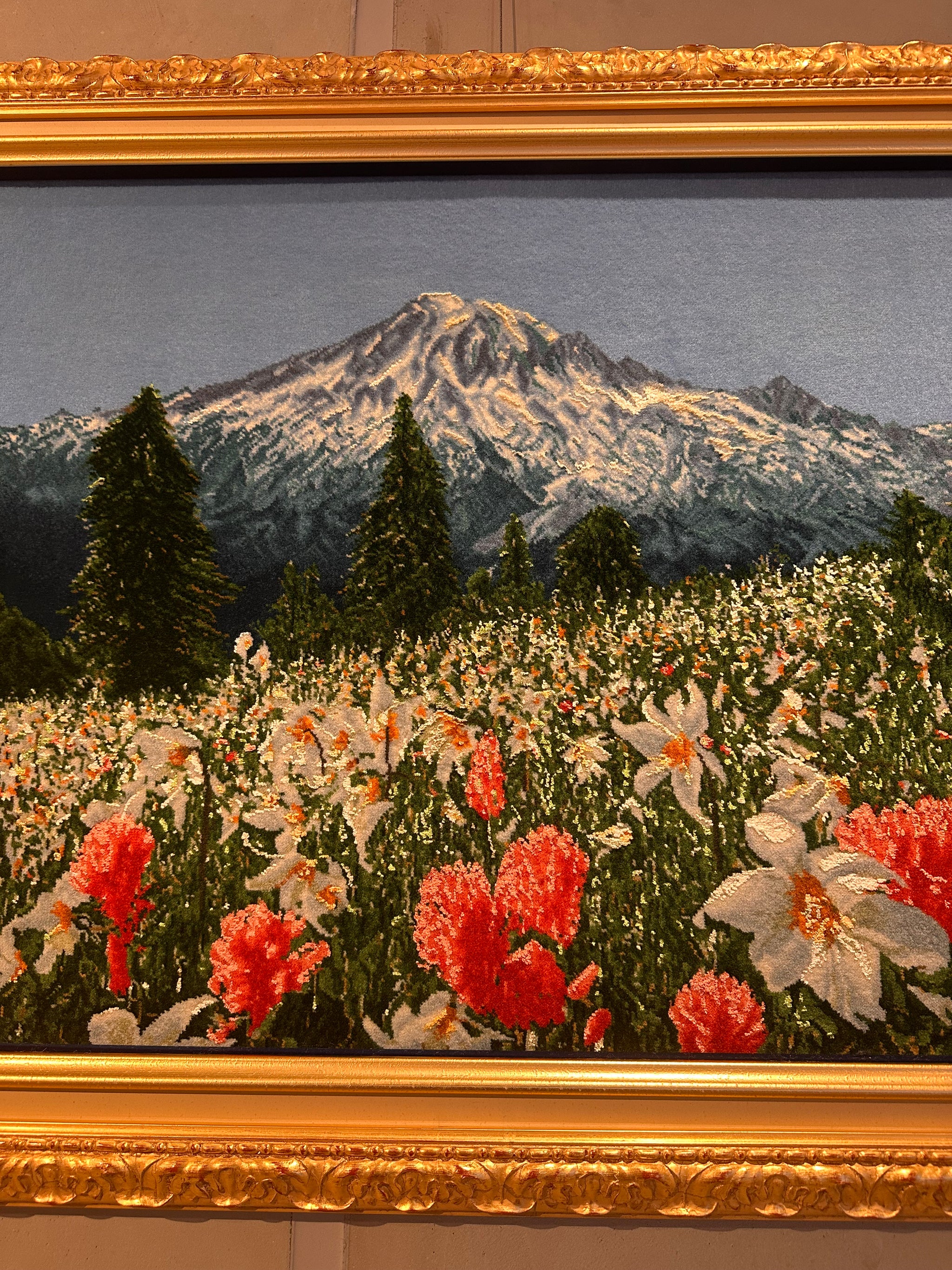 新着】ペルシャ絵画絨毯 [絨毯53×76cm [額込]63×87cm 手織り(PPC