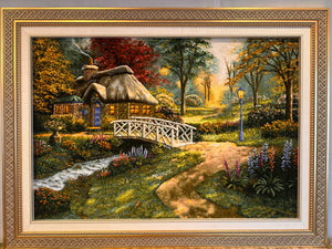 【新着】ペルシャ絵画絨毯 [絨毯65×95cm [額込]82×111cm 手織り(PPC-0090)