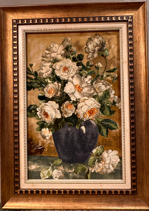 【新着】ペルシャ絵画絨毯 [絨毯]64×40cm [額込]78×57cm 手織り(PPC-0094)