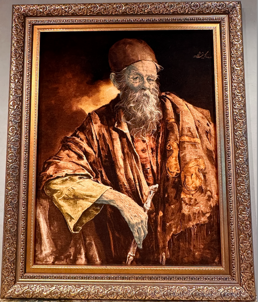 新着】ペルシャ絵画絨毯 [絨毯]90×68cm [額込]109×89cm 手織り(PPC