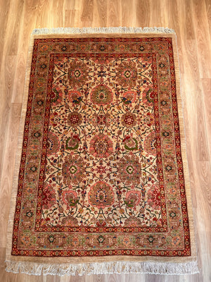 エクセレントギャッベ 212×152cm 手織り ベージュ(GE-0340)