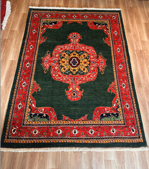 エクセレントギャッベ 284×212cm 手織り緑(GE-0317)