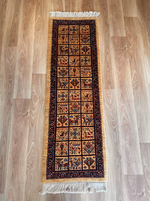 エクセレントギャッベ 152×51cm 手織り ベージュ (GE-0391)