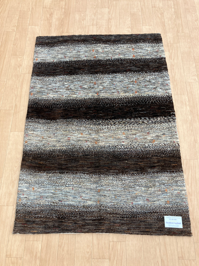 【OUT LET】ギャッベ アクセントサイズ 141×98cm 手織り 茶 (GL-5153)