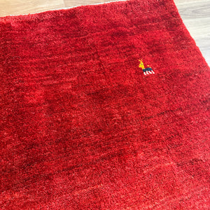 【決算SALE9/20-9/30】ギャッベ リビング サイズ 195×150cm 手織り 赤(GL-5146)