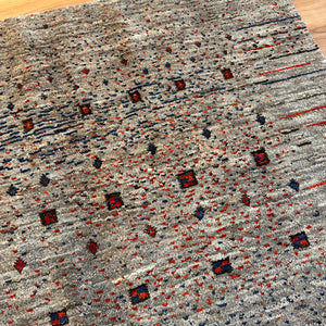 【決算SALE9/13-9/30】ギャッベ リビング サイズ 182×125cm 手織りグレー (GL-5137)