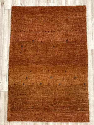ギャッベ アクセントラグサイズ 123×83cm 手織り ブラウン (GA-0291)２