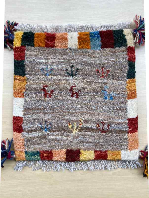 ギャッベ 座布団サイズ 38×35cm 手織り (GC-0180)