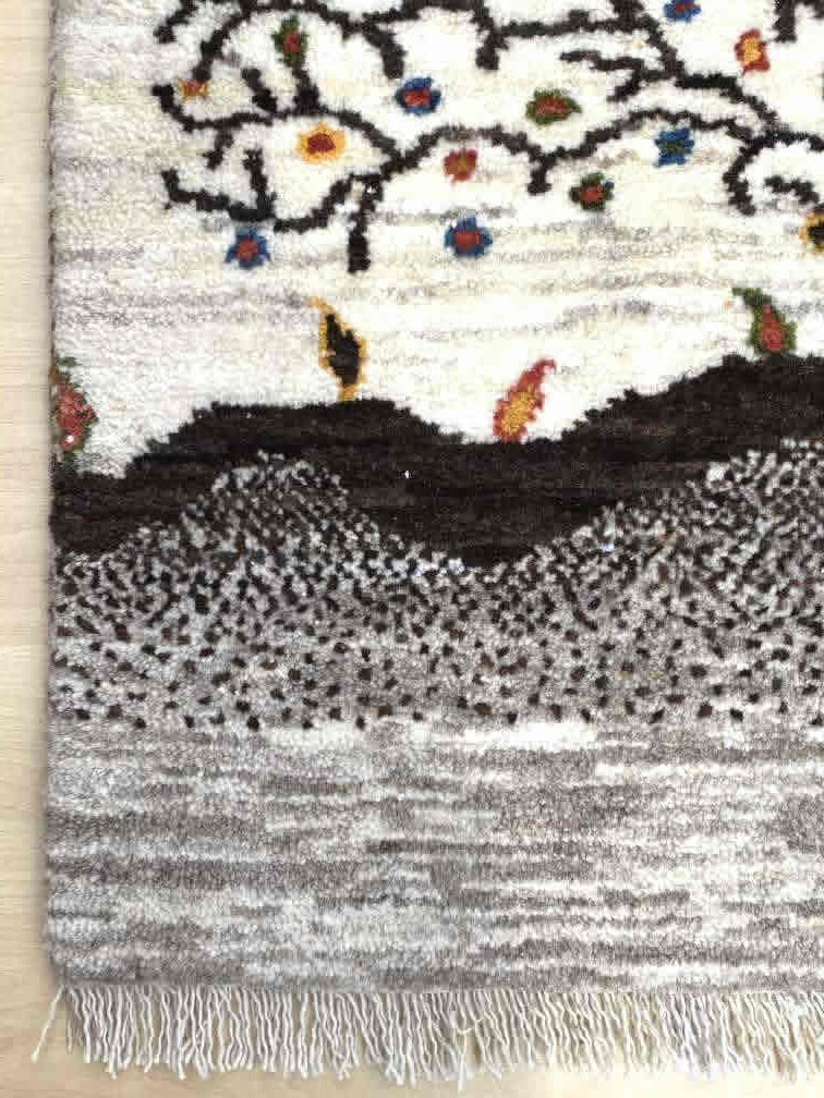 ギャッベ 玄関マットサイズ 92×62cm 手織り (GD-0005)3