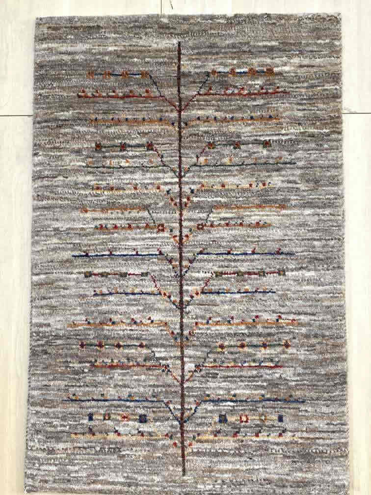 ギャッベ 玄関マットサイズ 94×61cm 手織り (GD-0008)１