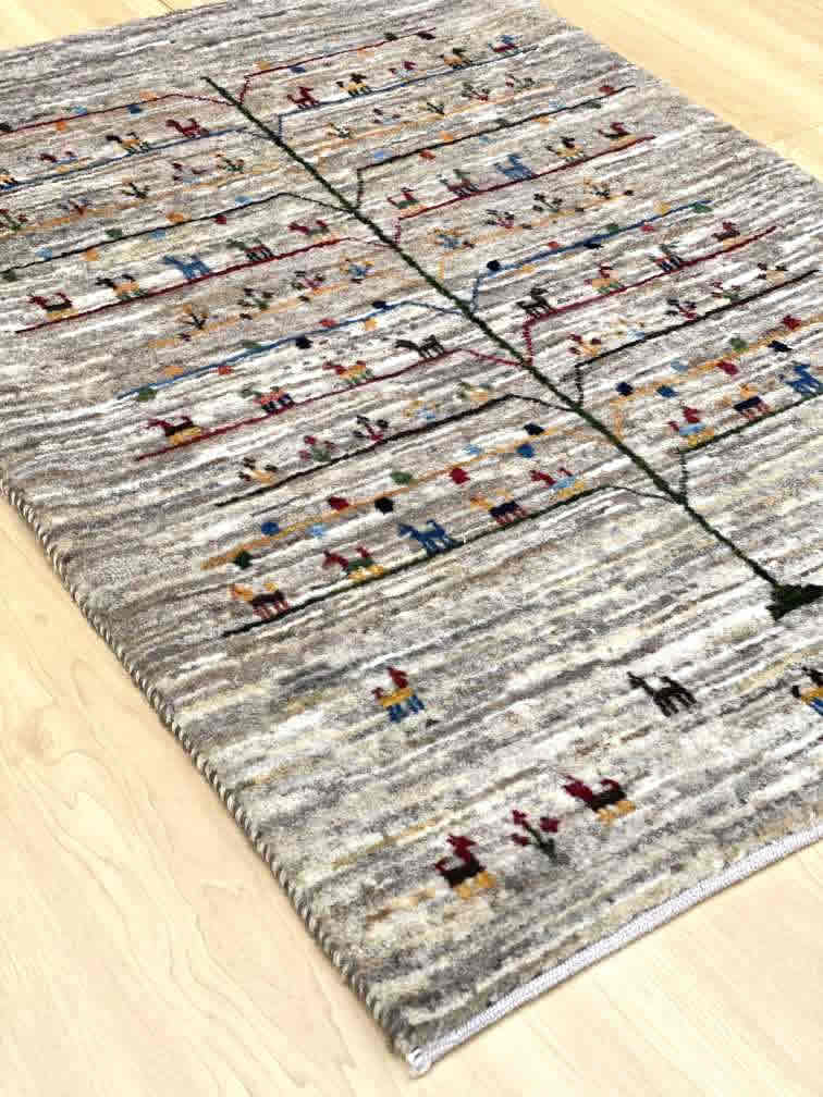 ギャッベ 玄関マットサイズ 101×70cm 手織り (GD-0021)