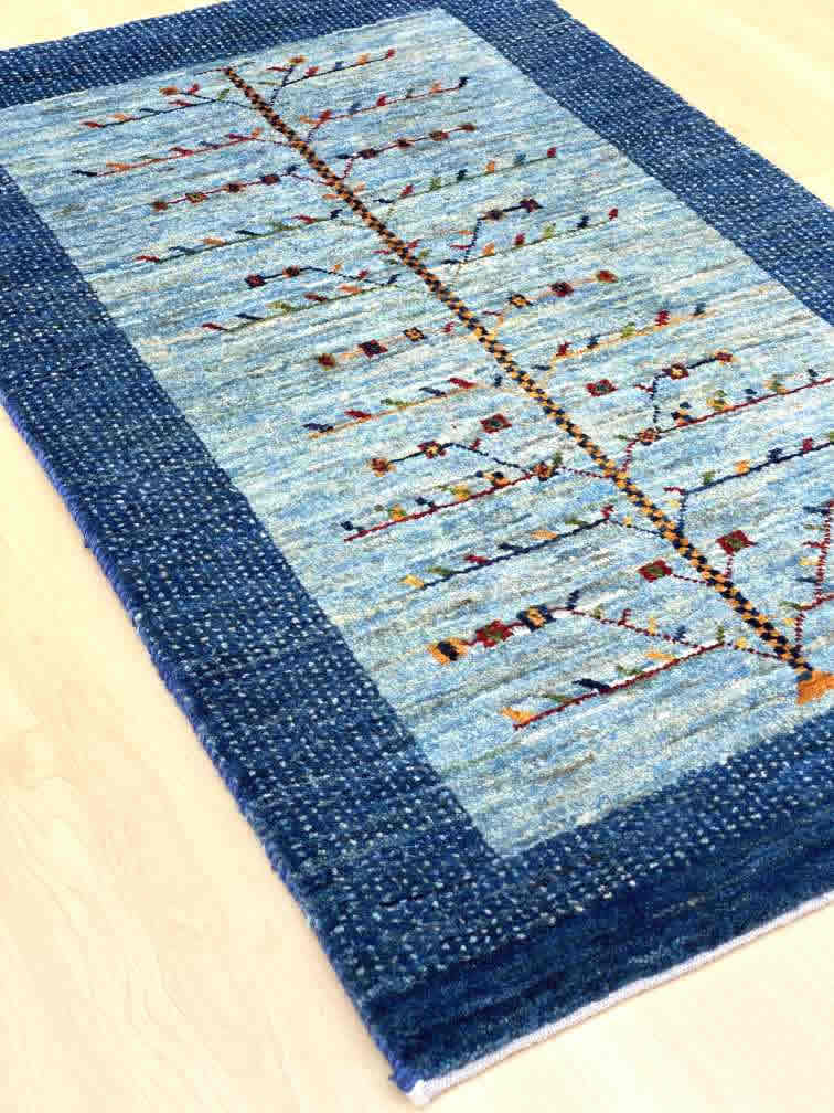 ギャッベ 玄関マットサイズ 104×65cm 手織り (GD-0031)