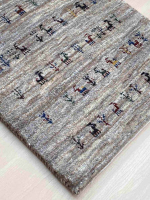 ギャッベ 小さめ玄関マットサイズ 61×47cm 手織り (GD-0084)
