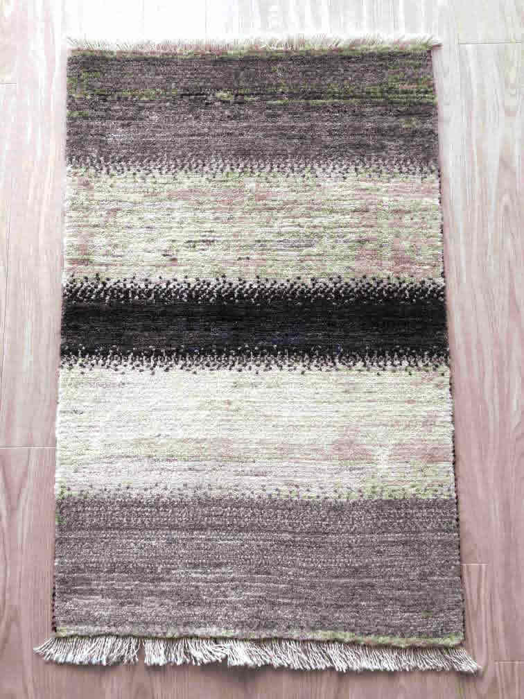 ギャッベ 玄関マットサイズ 87×57cm 手織り (GD-0110)1