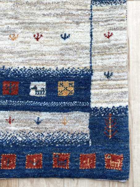 ギャッベ 玄関マットサイズ 98×60cm 手織り (GD-0222)3
