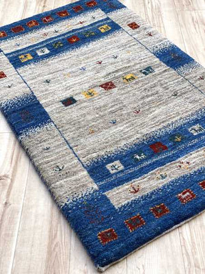 ギャッベ 玄関マットサイズ 97×60cm 手織り (GD-0228)