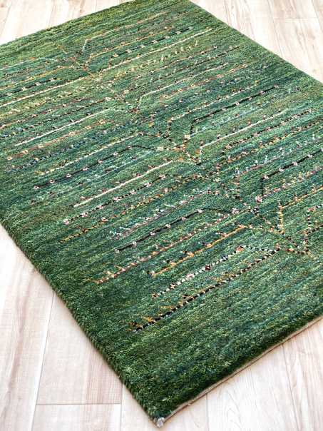 ギャッベ 玄関マットサイズ 102×75cm 手織り (GD-0243)