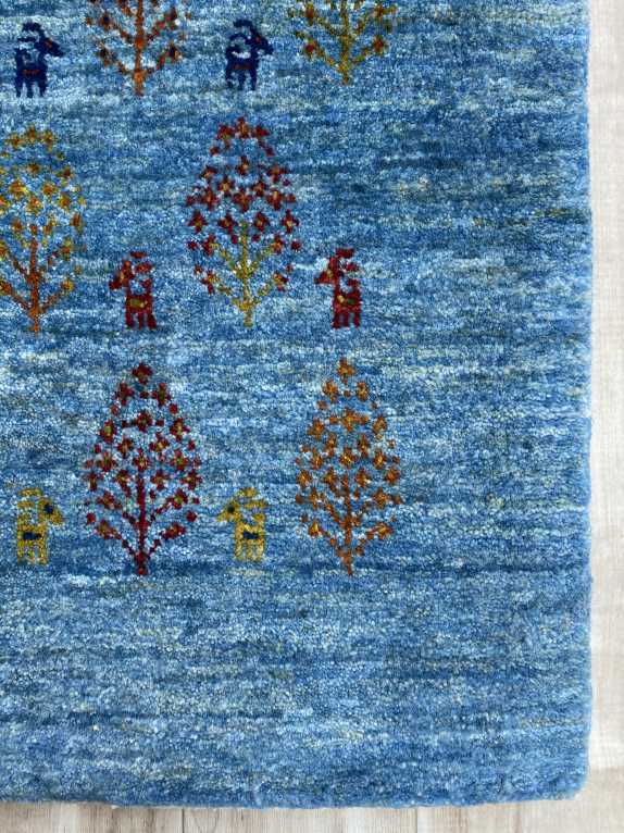 ギャッベ 玄関マットサイズ 89×63cm 手織り (GD-0277)4