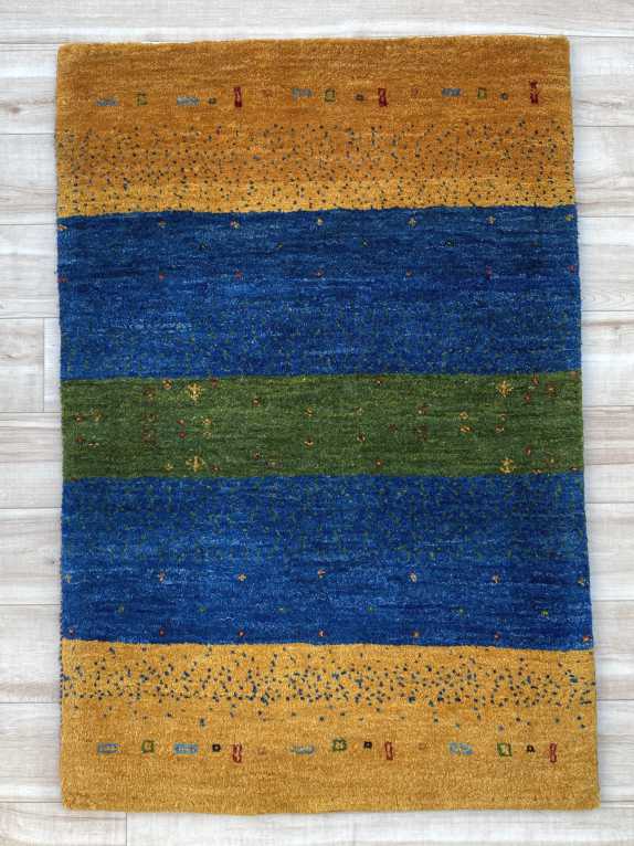 ギャッベ 玄関マットサイズ 91×61cm 手織り (GD-0285)1