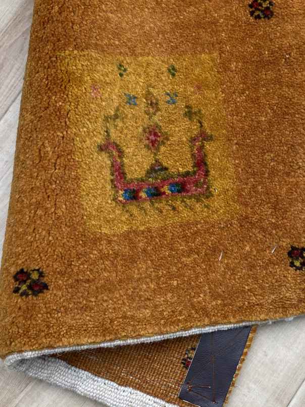 ギャッベ 玄関マットサイズ 72×50cm 手織り ブラウン (GD-0527)６