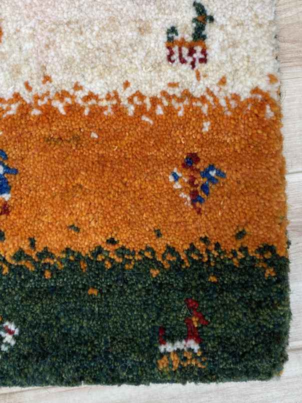 60×38cm【アフガニスタン手織り絨毯】ギャッベ - ラグ