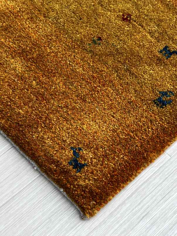 ギャッベ 玄関マットサイズ 60×42cm 手織り ブラウン (GD-0747)