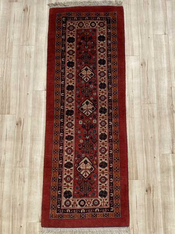エクセレントギャッベ 161×57cm 手織り 赤 (GE-0185)