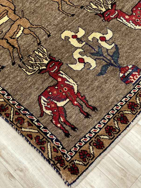 179×129cm【パキスタン手織り絨毯】トライバルラグ - ラグ・カーペット