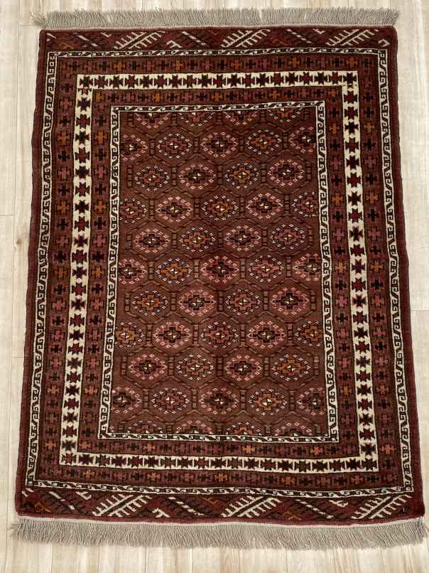 エクセレントギャッベ 130×100cm 手織り ブラウン (GE-0327)２