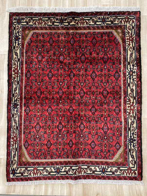 エクセレントギャッベ 148×116cm 手織り 赤 (GE-0344)２
