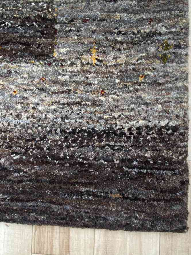 ギャッベ リビングサイズ 237×172cm 手織り 白黒 (GL-0125)３