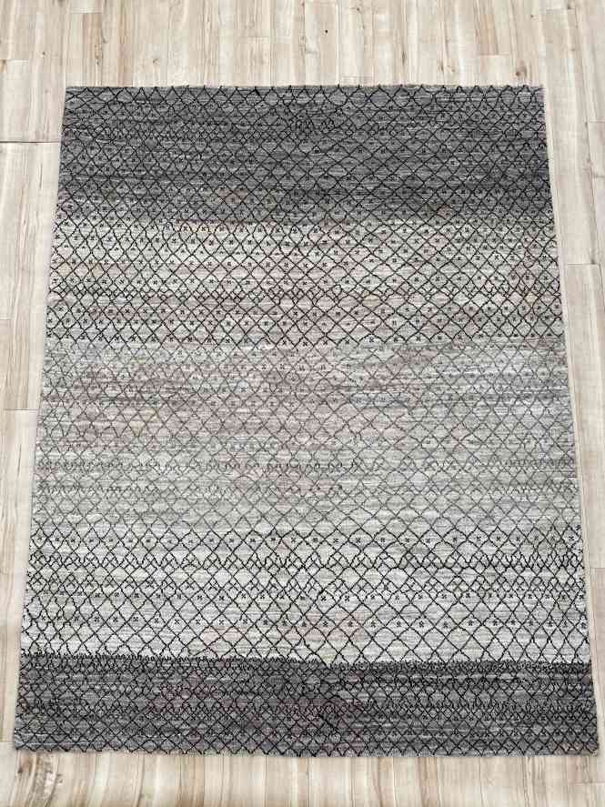 ギャッベ リビングサイズ 201×156cm 手織り グレー (GL-0144)２