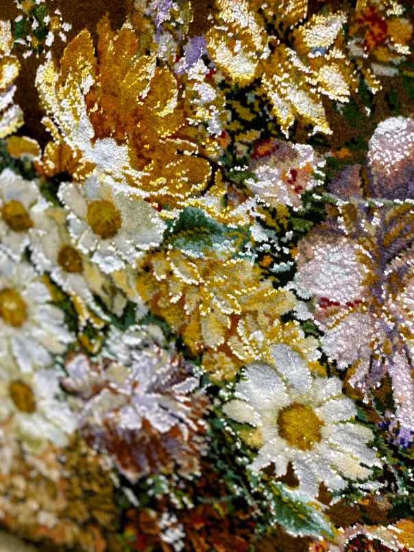 ペルシャ絨毯 額装 花瓶 花 新規入荷！ペルシャ絨毯 クム産 シルク100% ミルメヒディ工房