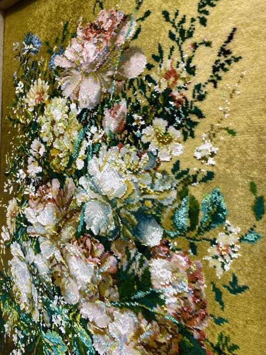 ペルシャ絵画絨毯 [絨毯]36×60cm [額込]59×83cm 手織り (PPC-0026)5