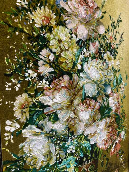 ペルシャ絵画絨毯 [絨毯]36×60cm [額込]59×83cm 手織り (PPC-0026)6
