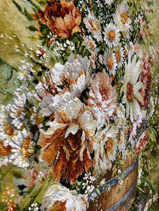 ペルシャ絵画絨毯 [絨毯]44×65cm [額込]66×88cm 手織り (PPC-0028)6