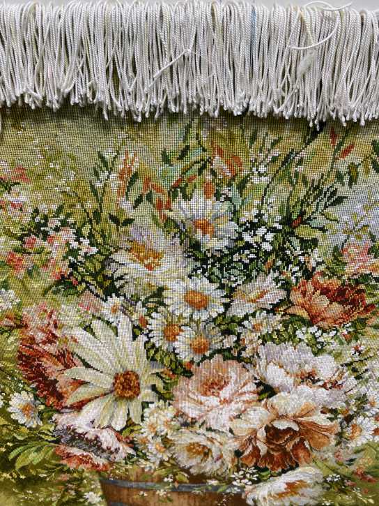 ペルシャ絵画絨毯 [絨毯]44×65cm [額込]66×88cm 手織り (PPC-0028)7