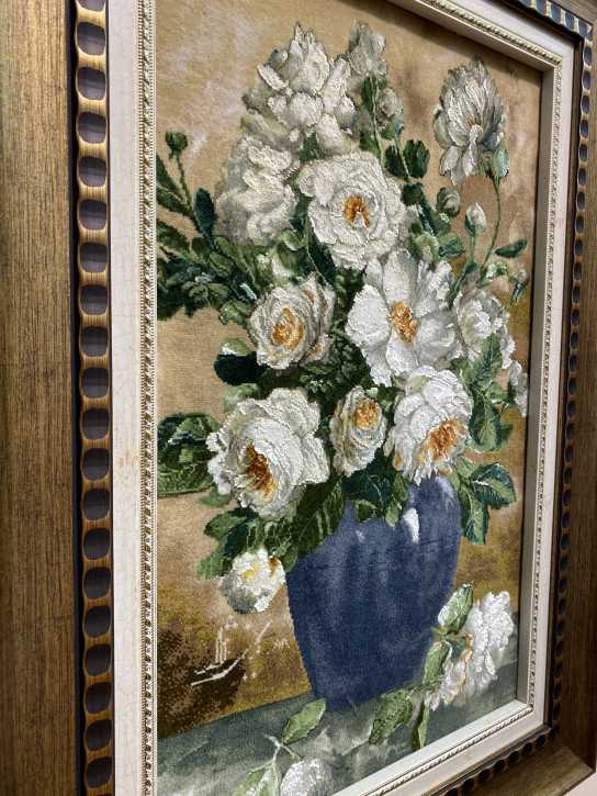 ペルシャ絵画絨毯 [絨毯]37×58cm [額込]58×79cm 手織り (PPC-0031)3