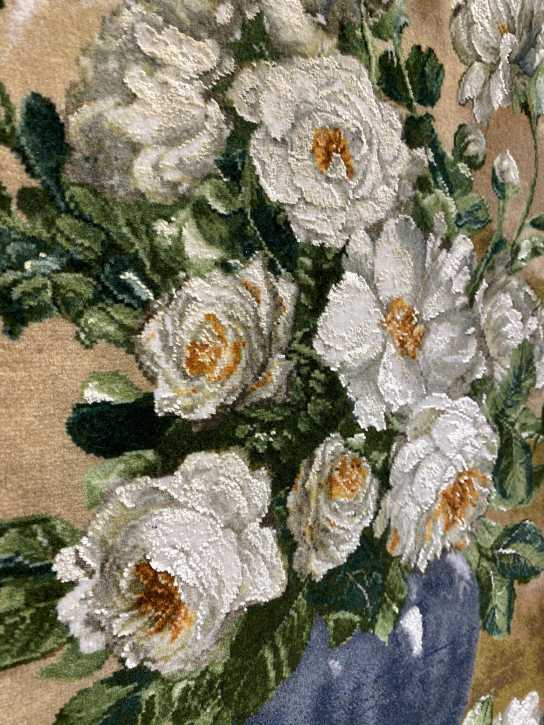 ペルシャ絵画絨毯 [絨毯]37×58cm [額込]58×79cm 手織り (PPC-0031)6