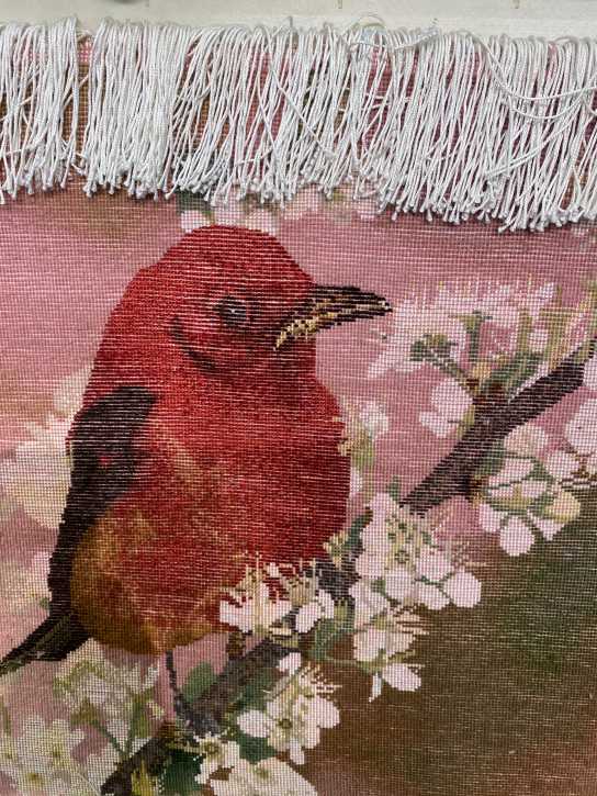 ペルシャ絵画絨毯 [絨毯]43×32cm [額込]66×56cm 手織り (PPC-0042)7