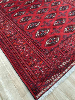 トライバルラグ（バルーチ） 190×131cm 手織り 赤 (BR-0001)